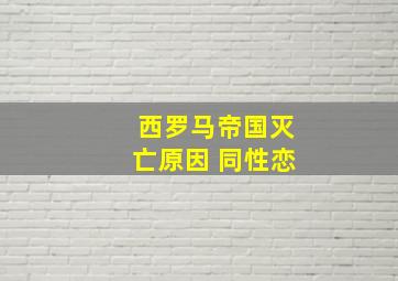 西罗马帝国灭亡原因 同性恋